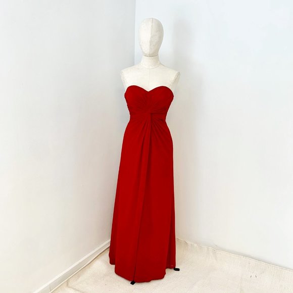 Nordstrom 4 Maxi Twist Strapless Formal Dress Red - Picture 13 of 13